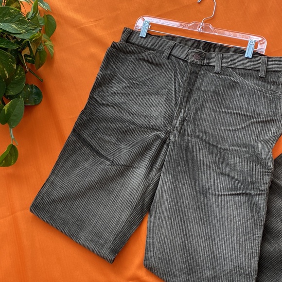 NWOT Vintage Mens Corduroy Grey Textured Stripped Pants - Picture 9 of 12